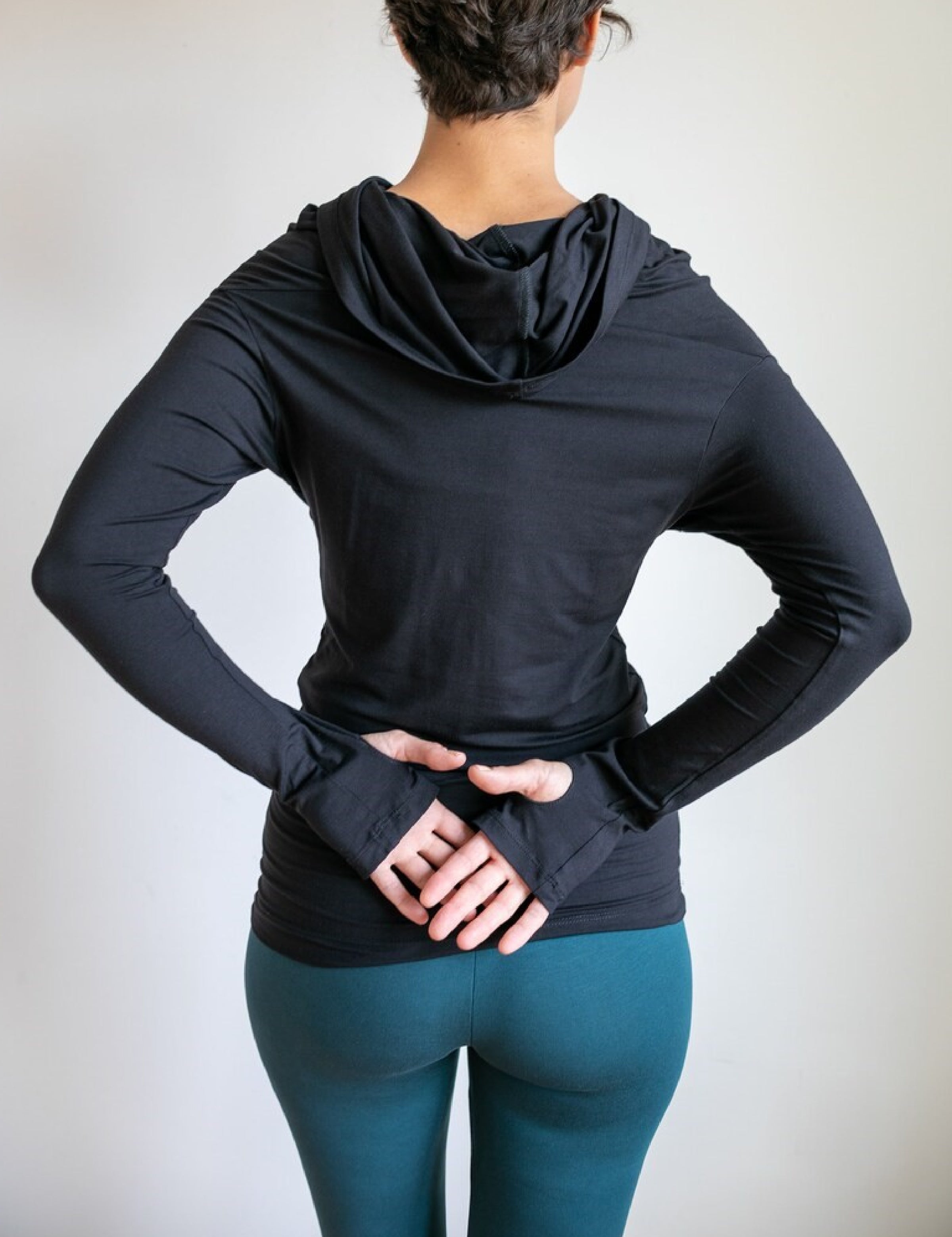 Ruched, Cinched Leggings with Side Ties in Dark Teal
