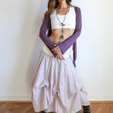 Blooming Lotus Multiple Ties Adjustable Length Skirt In Oatmeal