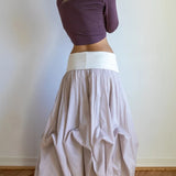 Blooming Lotus Multiple Ties Adjustable Length Skirt In Oatmeal