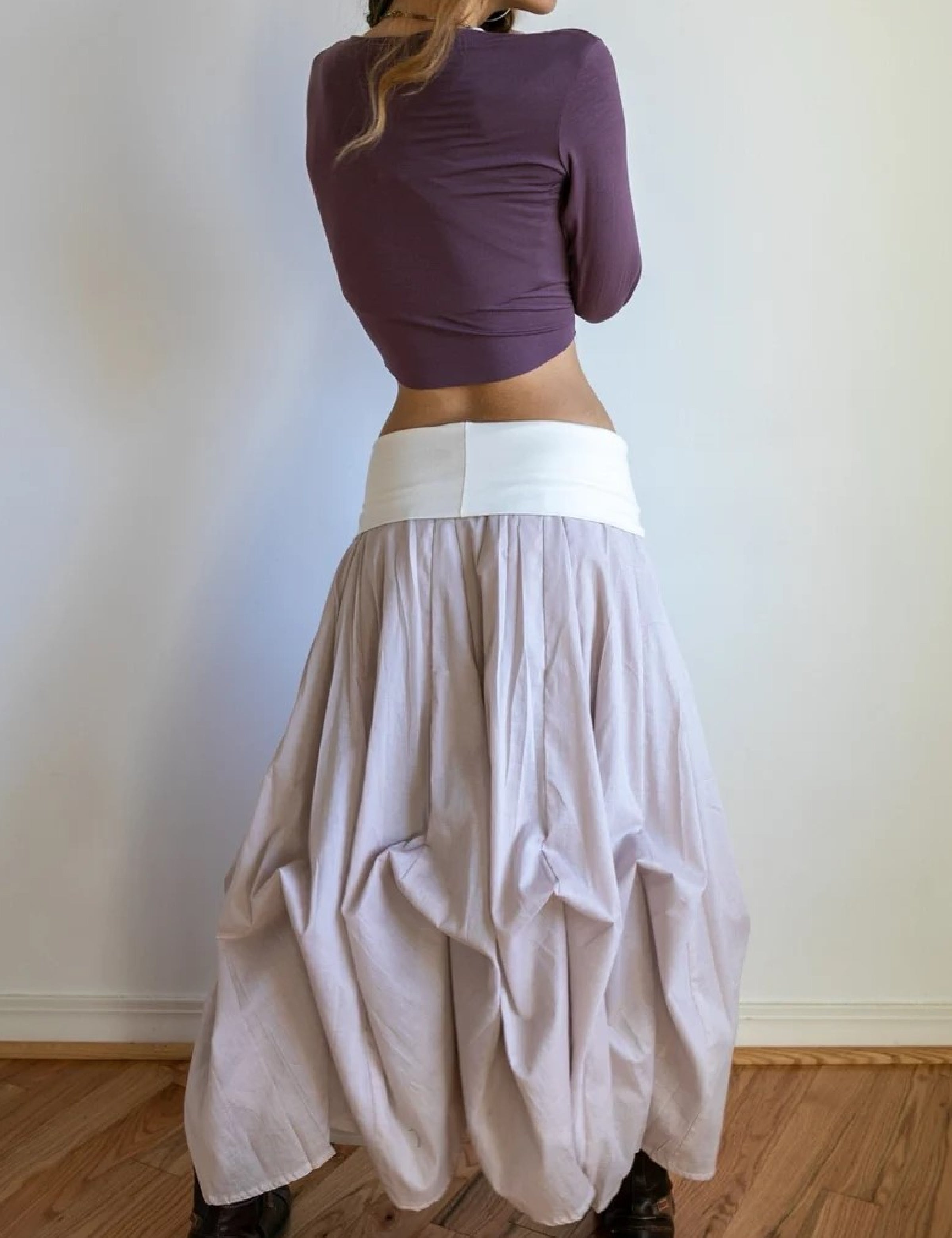 Blooming Lotus Multiple Ties Adjustable Length Skirt In Oatmeal