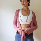Ruched Waistband Gaucho Pants in Gray