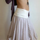 Blooming Lotus Multiple Ties Adjustable Length Skirt In Oatmeal