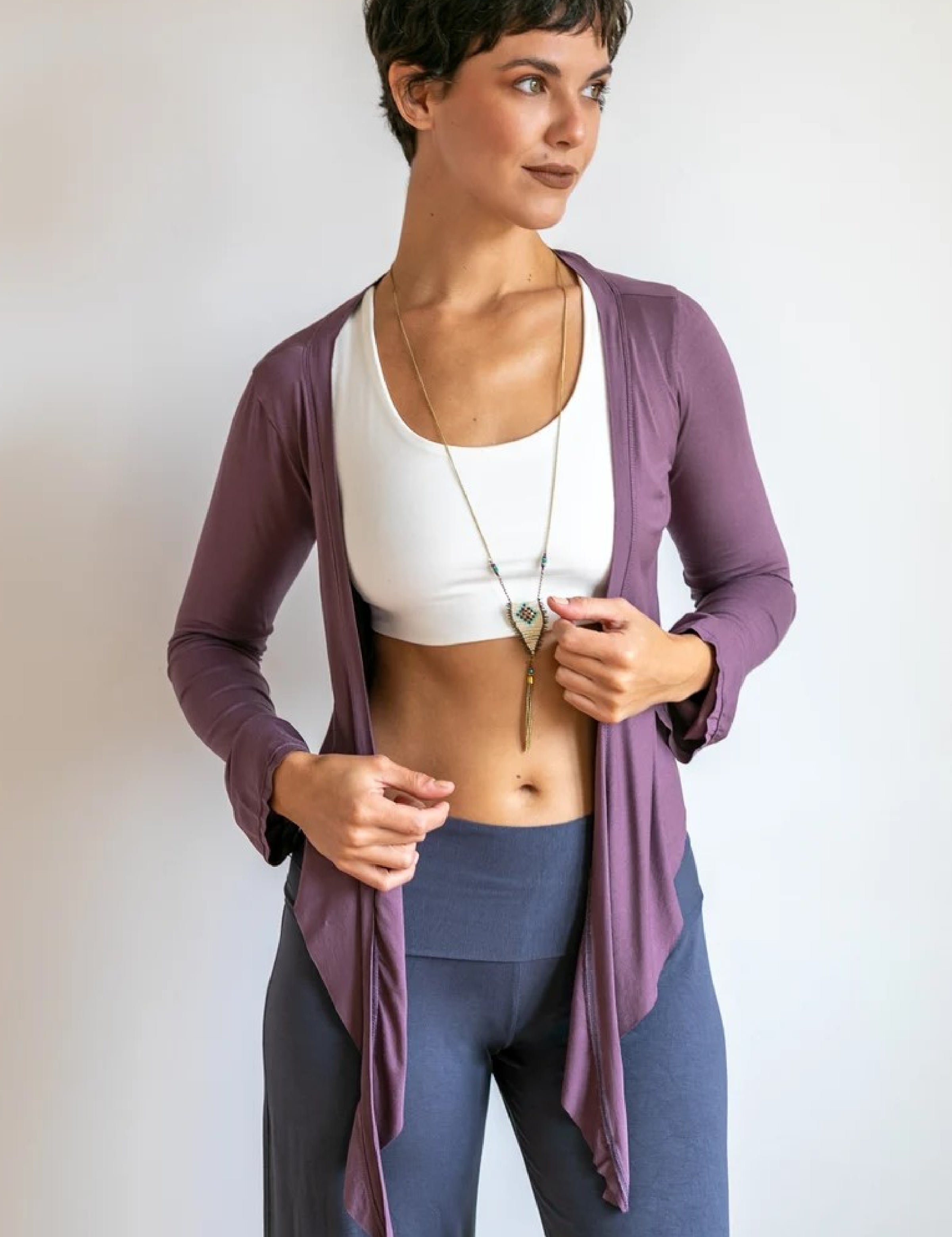 Amethyst Ballet Wrap Top: Women's Yoga Jacket