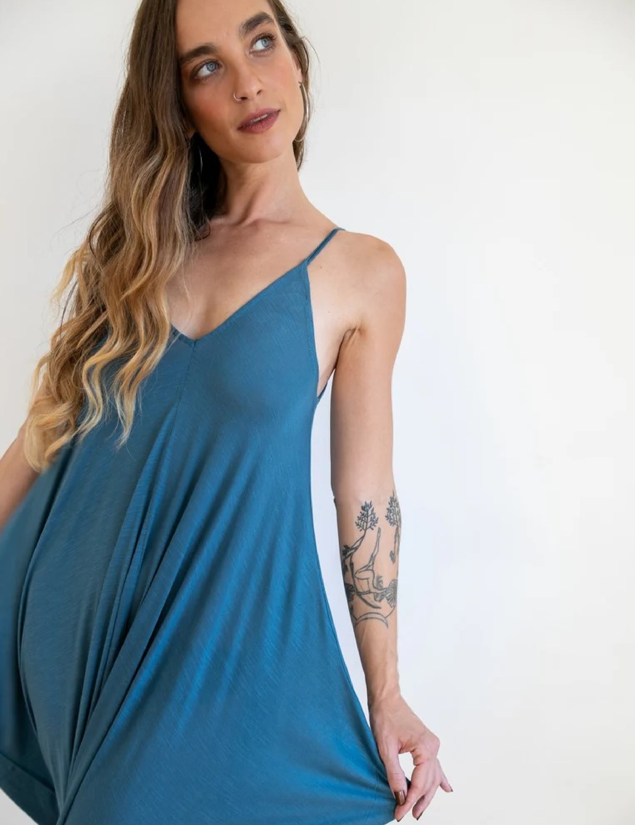 Anjali One Piece Yoga Jumpsuit in Slate Blue