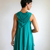 Pixie Sleeveless Hoodie Dress in Teal