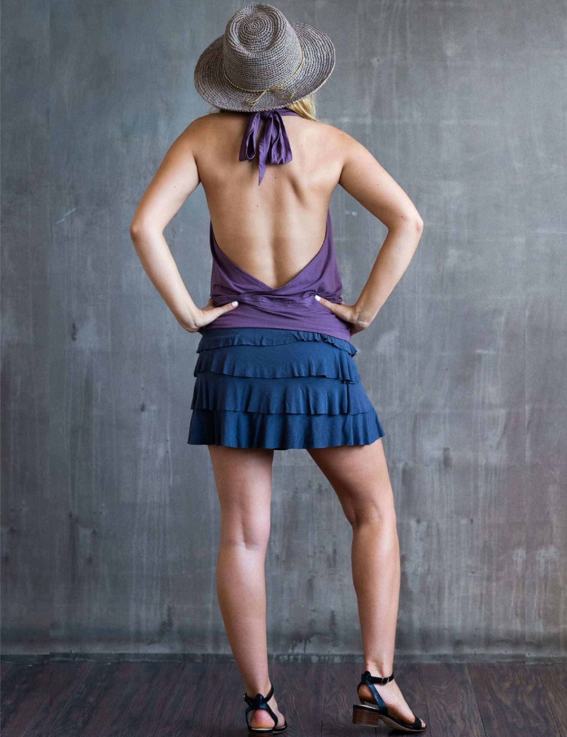 Darlene Ruffle Mini Skirt In Gray