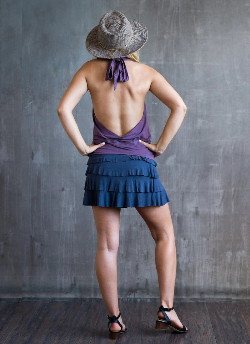 Darlene Ruffle Mini Skirt In Gray