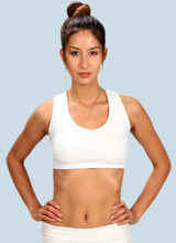 Strappy Criss Cross Back with Ring Cotton Yoga Sports Bra Tank Top