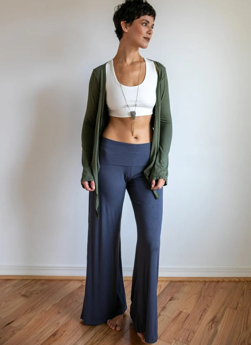 Sage Straight Leg Palazzo Yoga Pants in Gray Shop Online