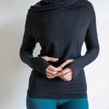 Ruched, Cinched Leggings with Side Ties in Dark Teal