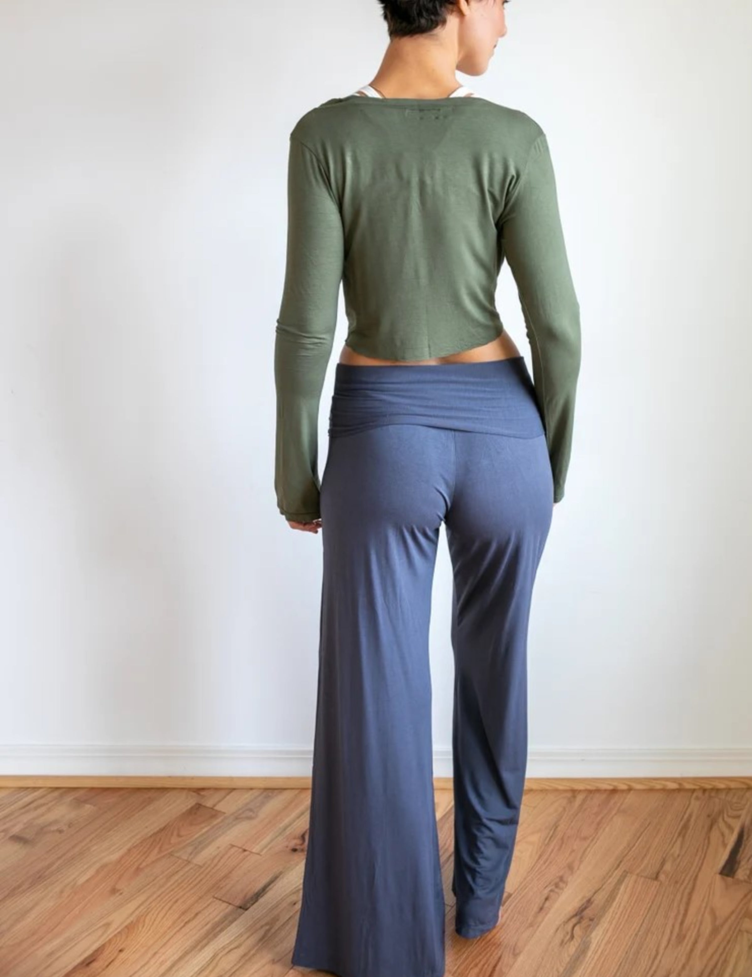 Olive Yoga Wrap Top: Ballet Tie Front Jacket