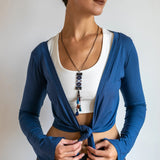 Indigo Ballet Wrap Jacket: Yoga Cover-Up Top