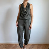 Halter Jumpsuit – Boho Flowy Rayon Cover Up, Travel Outfit, Date Night Style