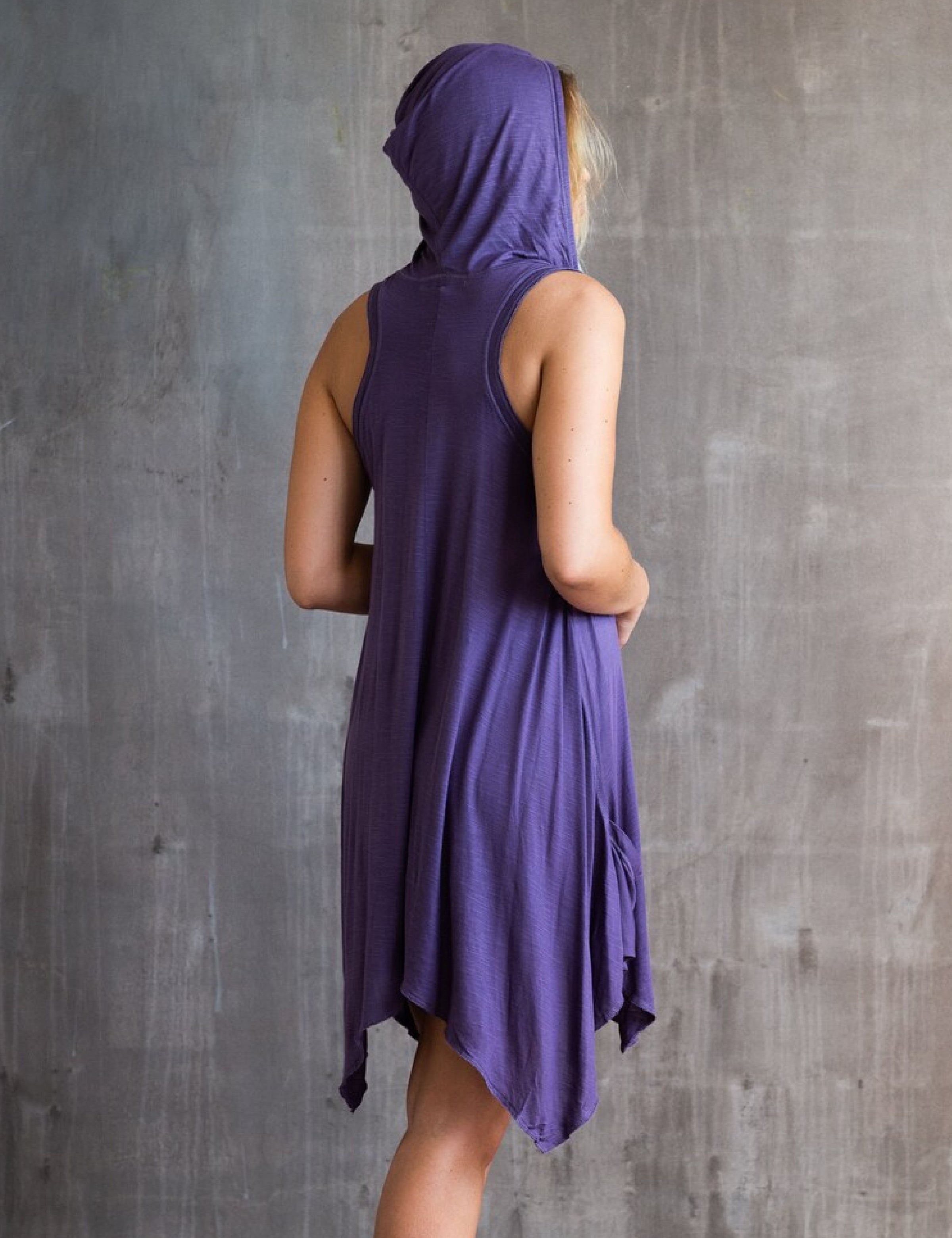 Pixie Sleeveless Hoodie Fairy Dress in Amethyst