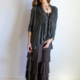 Lydia Maxi Skirt with Ruffles in Mocha
