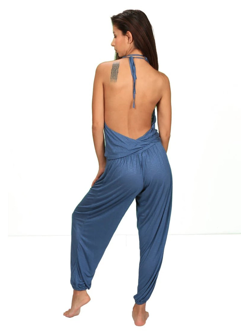 Evelina Onepiece Yoga Jumpsuit in Slate Blue
