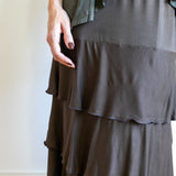 Lydia Maxi Skirt with Ruffles in Mocha