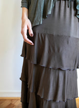 Lydia Maxi Skirt with Ruffles in Mocha