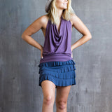 Darlene Ruffle Mini Skirt In Gray
