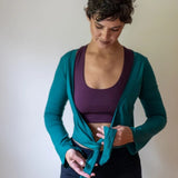 Jasper Green Ballet Wrap Jacket: Yoga Cover-Up Top