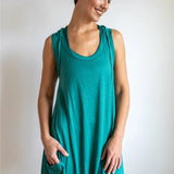Pixie Sleeveless Hoodie Dress in Teal