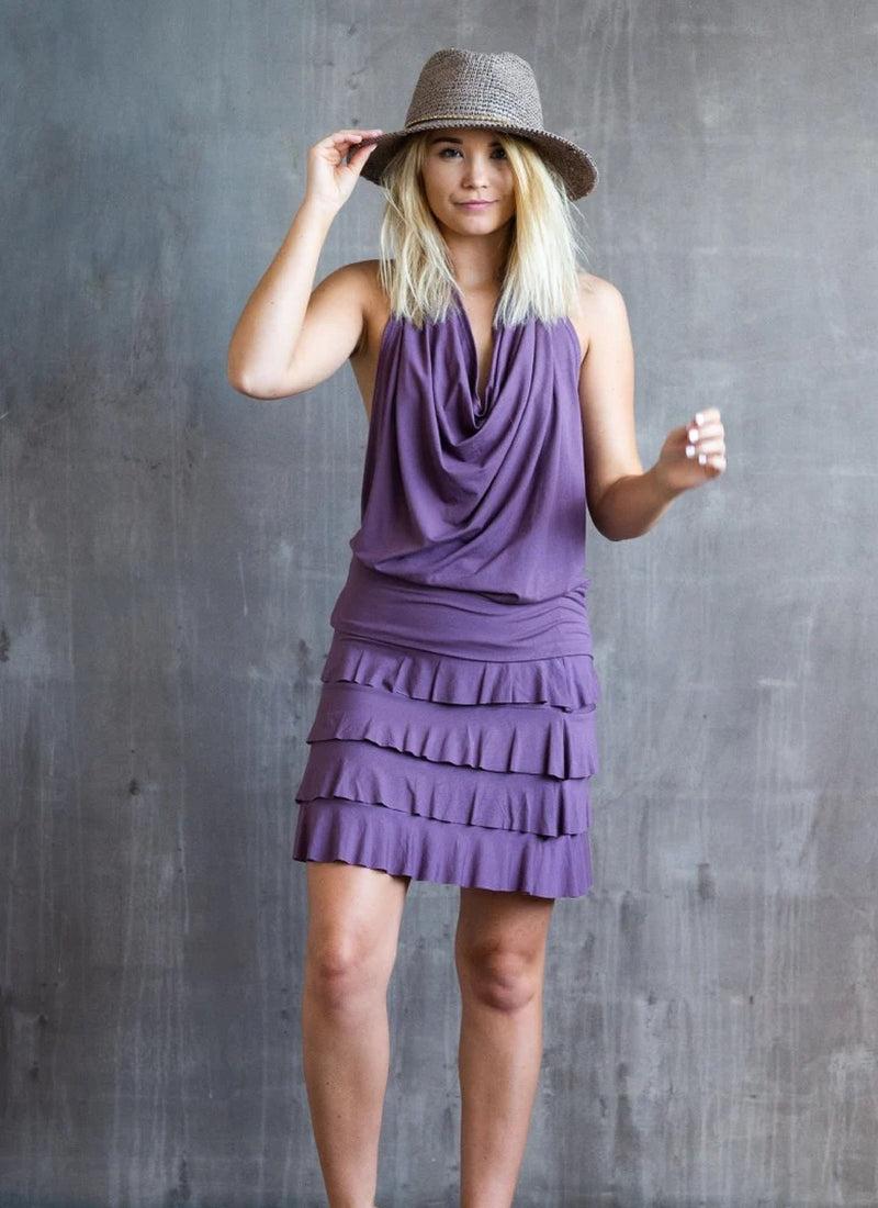 Darlene Ruffle Mini Skirt in Amethyst