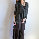 Lydia Maxi Skirt with Ruffles in Mocha
