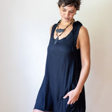 Pixie Sleeveless Hoodie Dress in Black