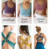 Shanti Criss Cross Back Yoga Sports Bra in Yellow Mustard