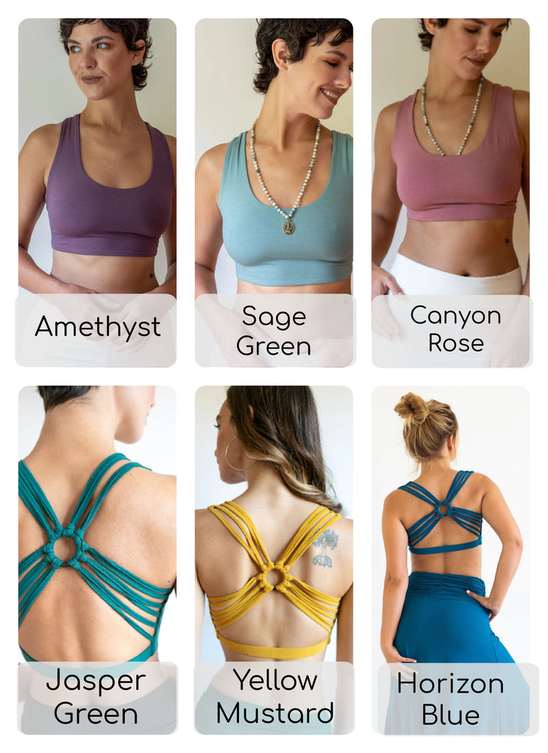 Shanti Strappy Woven Back Yoga Tank Bra in Amethyst Lavender