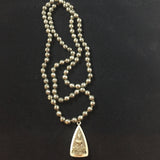 Pyrite Prayer Bead Golden Buddha Mala Neclace