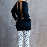 Jolie Backless Bamboo Top in Black