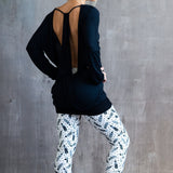 Jolie Backless Bamboo Top in Black